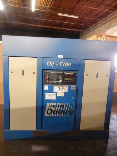 Quincy QSD-100 Oil Free Air Compressor Power Sync II MQSD100WA26A untested as is