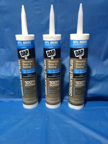 DAP Silicone Plus Clear Sealant Window Door And Siding 3 Pack 10.8oz