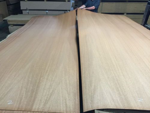 Wood Veneer Quartered Mahogany 48x120 2 Pieces 10Mil Paper Backed &#034;EXOTIC&#034; 627