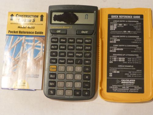 Construction Job Estimate Estimating Master 5 calculator model 4050 instructions