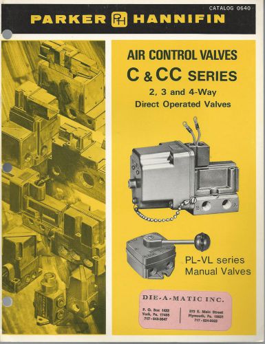 Air control valves 1974 catalog pneumatic division parker hannifin otsego mi for sale