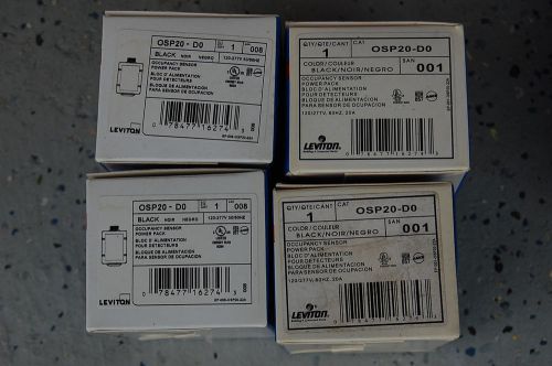 Lot 4 new leviton osp20-d0 occupancy sensor power pack black 120/277v 20a for sale