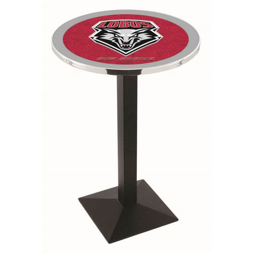 University of New Mexico 42 inch Pub Table with Black Square Stand, New