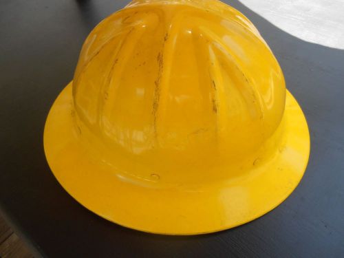 Vintage Yellow Willson Full Brim Metal Aluminum Hard Hat Reading PA.