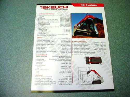 Takeuchi TL10 Track Loader Brochure
