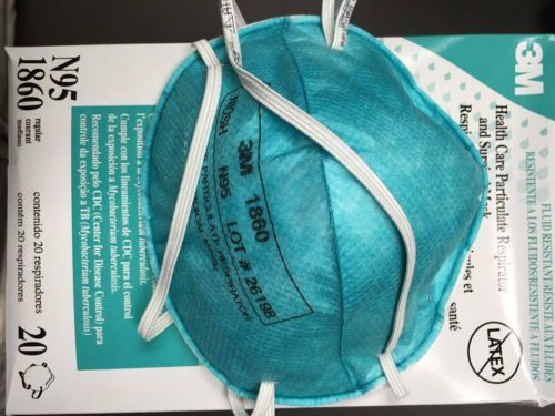 3m 1860 filter n95 medical healthcare respirator masks (box 20pcs.) 4mh50 for sale