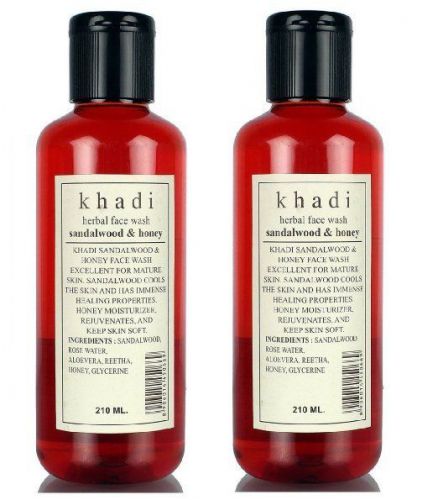 Khadi Natural Herbal Sandal And Honey Face Wash, 210ml (Pack Of 2) - UMI43