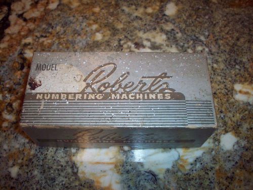 VINTAGE ROBERTS NUMBERING MACHINE WITH ITS ORIGINAL BOX GREAT COND NO RESER