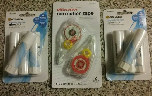 Mixed lot of correction tape and gluestick new