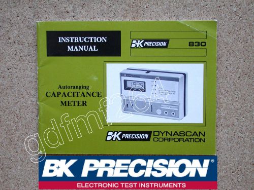 BK B&amp;K Precision 830 Capacitor Capacitance Meter Tester Instruction Manual USA