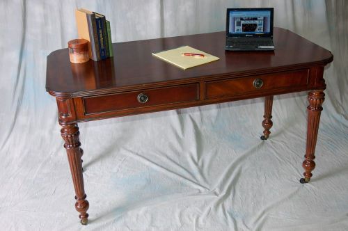 Victorian Heritage Red Mahogany Writing Table Desk with Keyboard Tray