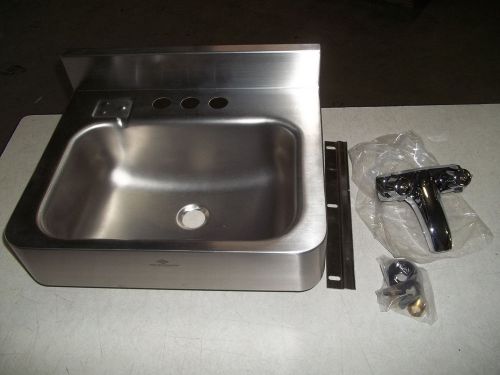 Dura-Ware Commercial Stainless Steel Lavatory Bathroom Sink with Faucet