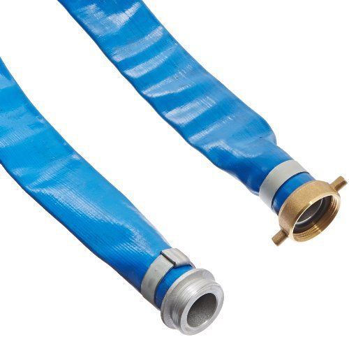 Apache 98138015 1-1/2&#034; x 50 Blue PVC Lay-Flat Discharge Hose with Aluminum Pin