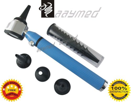 New Medical Otoscope Small Diagnostic Kit Blue Color with LED Bulbs Free Ship