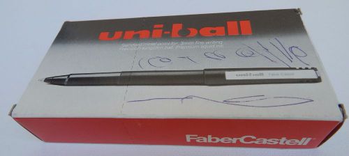 1 BOX FABER CASTELL UNI-BALL METAL POINT 3MM FINE PEN UB-101 BLUE, MADE IN JAPAN