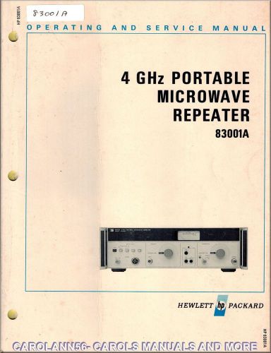 HP Manual 83001A 4 GHz PORTABLE MICROWAVE REPEATER