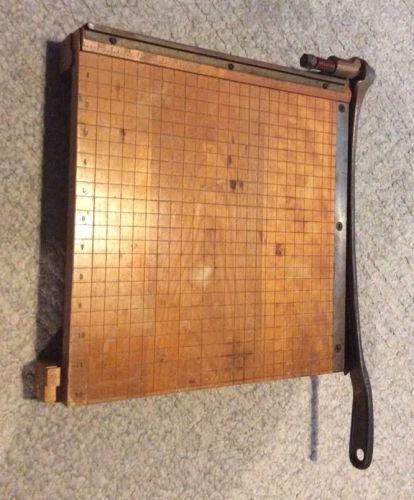 Vintage INGENTO No. 4 PAPER CUTTER Trimmer Ideal School Supply Wood Guillotine