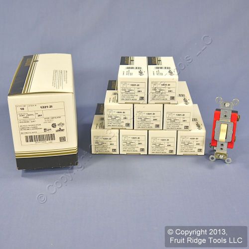 10 Ivory Leviton INDUSTRIAL Toggle Wall Light Switches Single Pole 20A 1221-2I