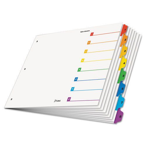 Tabloid OneStep Index System, 8-Tab, 1-8, 11 x 17, Multicolor Tabs, 8/Set