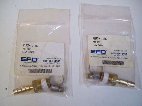 EFD 1116 AIR TEE VALVE - LOT OF 2 - NEW - FREE SHIPPING