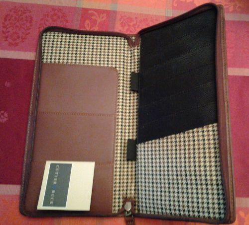 Cutter &amp; Buck Organizer Wallet CD Personal Case Holder Leather Brown brand new!