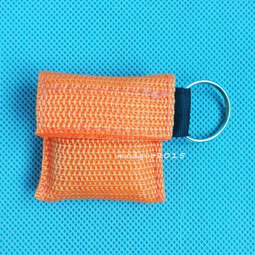 10 pcs/pack cpr mask with keychain cpr face shield no logo for cpr  aed orange for sale