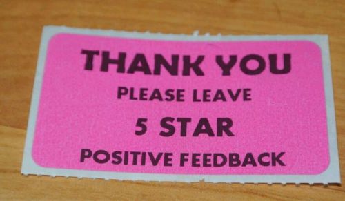 Door Dash_ Favor_Postmates Delivery LOT OF 100 PINK Thank You 5 STAR Stickers