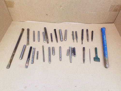 Lot of 30pc hand Punch and Cold/Cape Chisel Cold Roll Punches Made in USA
