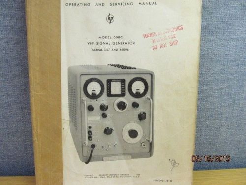 Agilent/HP 608C VHF Signal Generator Operating &amp; Service Manual/schematics #1287