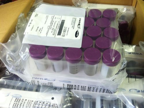 Vwr #21008-178 50ml  centrifuge tubes with screw on caps case of 500 - f1015 for sale