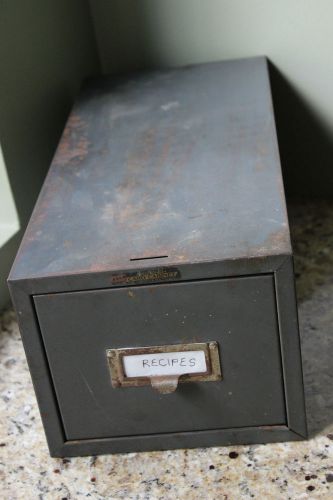 Vintage Industrial Steelmaster Library Card File Drawer Box Storage Cabinet