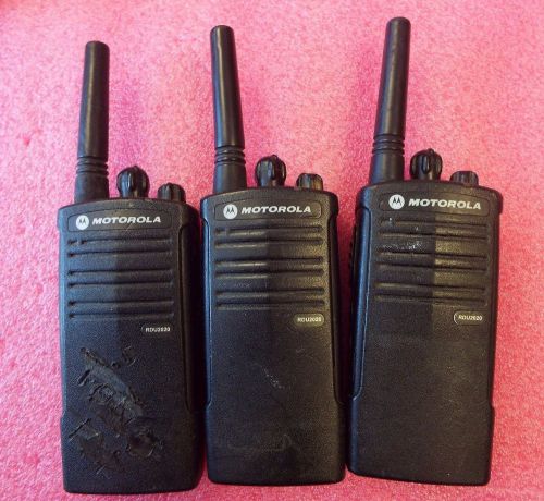 Lot of 3, Motorola RDU2020 Two Way Radio, RU2020BKF2AA @HS, J42