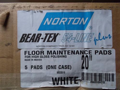 Bear-Tex 54-Line Plus 20&#039;&#039; White Floor Pads for High Gloss Polishing 5 Pack