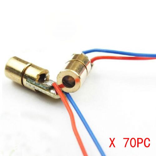 70pcs 650nm 6mm 5v 5mw laser dot diode module red copper head lighting for sale