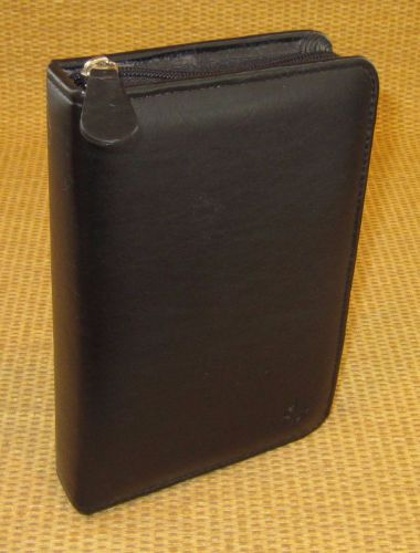 Pocket 1&#034; Rings | BLACK Sim. Leather DURABLE FRANKLIN COVEY ZIP Planner/Binder