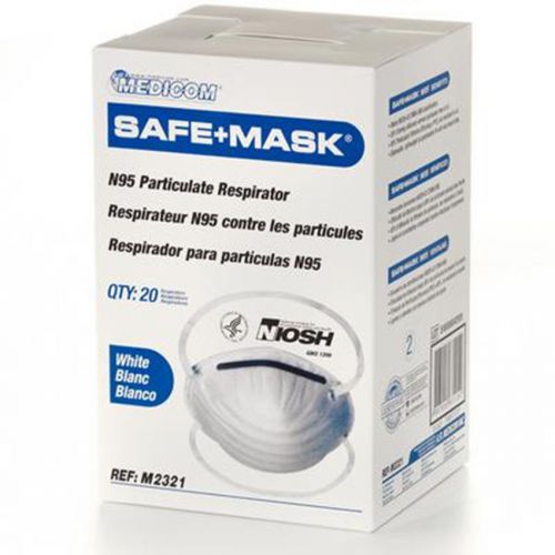 Safe+Mask N95 Respirator Cone Gas Protection Filter Respirator Dust (20/box)