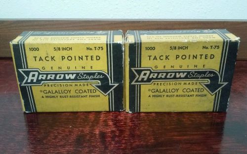 NEW 2 GENUINE ARROW T-75 TACK POINTED 5/8 INCH 1000 CT INV0249-04