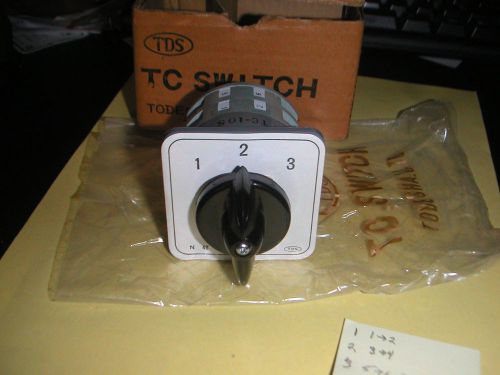 Todensha type 108 3 position rotary switch (CNC control?) NIB # C-18788