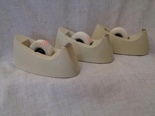 Set of 3 Scotch brand DECOR  tape dispensers, used and usable.  With tape. vtg.