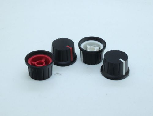 6x plastic hi-fi control knob insert type 24mmdx19mmh 6mm shaft-various colors for sale