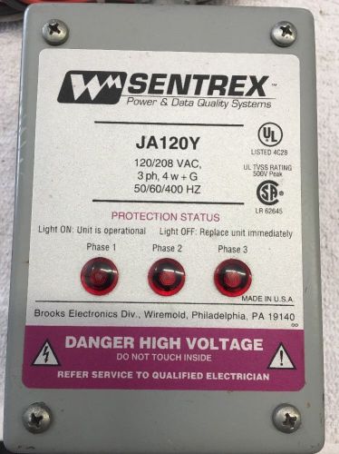 SENTREX JA120Y SURGE SUPPRESSOR 120/208 VAC  3 PHASE 4 WIRE + GROUND -Used