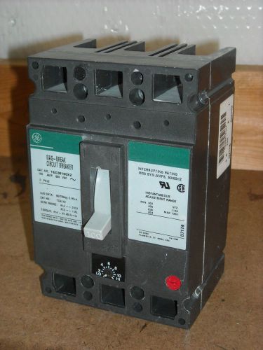Ge tec36100 mag-break circuit breaker 100 amp 3 pole 600 volt tec36100x2 for sale