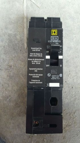 SQUARE D EDB14030EPD Circuit Breaker - 30A, 277V, 1P, w/ GF Trip - Used E-OK