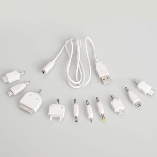 1 set USB to 10pcs DC Power Plug Charger Adapter Cable Kit for Mobile Use MSSY