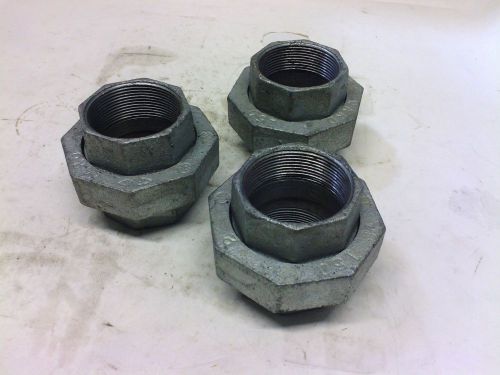 Ward 2&#034; galvanized iron pipe union lot of 3 for sale