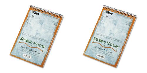 TOPS Second Nature Spiral Steno Books Recycled 6x9&#034; Tan 70 Sheets 2 Packs