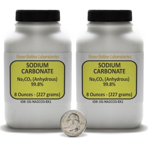 Sodium Carbonate [CNa2O3] 99% ACS Grade Powder 16 Oz in Two Plastic Bottles USA