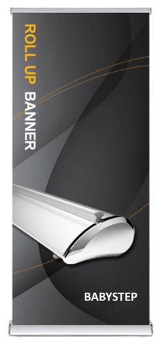 Baby step retractable banner stand 33x79“ + free banner print
