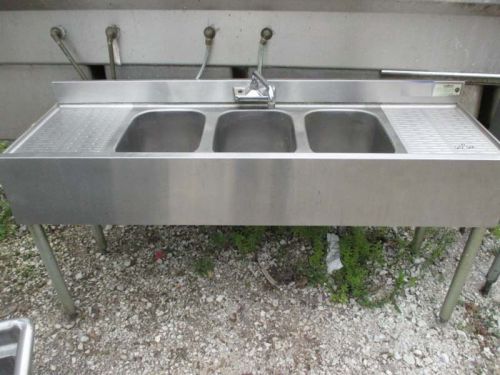 Krowne 3 Compartment Underbar Sink with L&amp;R Drainboards