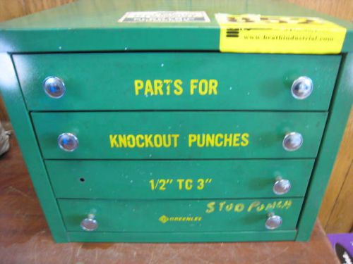 Greenlee 4-Drawer Conduit Knockout Punch Die Parts Storage Cabinet Free Shipping